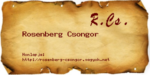 Rosenberg Csongor névjegykártya